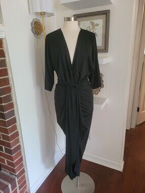 Baltic Born Mimi Midi Black Draped Bodycon Women’s Dress XL